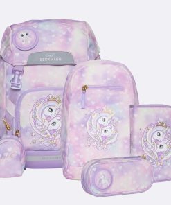 Skole Beckmann Skoletaske | Classic Saet Med 6 Dele, Unicorn Princess Purple