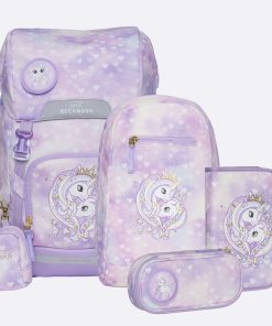 Skole Beckmann Skoletaske | Classic Maxi Saet Med 6 Dele, Unicorn Princess Purple