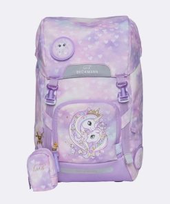 Skole Beckmann Skoletaske | Classic Maxi Saet Med 6 Dele, Unicorn Princess Purple