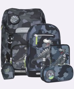 Skole Beckmann Skoletaske | Classic Maxi Saet Med 6 Dele, Camo Rex