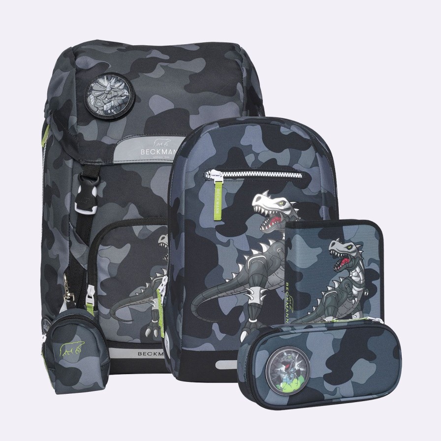 Skole Beckmann Skoletaske | Classic Maxi Saet Med 6 Dele, Camo Rex